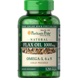 Aceite de lino natural, 1000 mg - 120 cap.