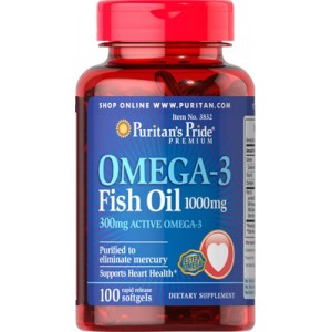 Aceite de pescado con Omega-3, 1000 mg - 100 cap.