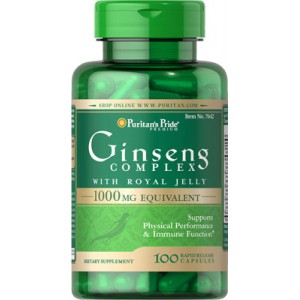 GINSENG COMPLEX  CON JALEA REAL 1000 MG. - 100 cáp.